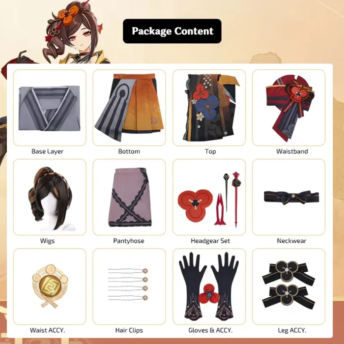 Genshin Impact Costumes Chiori Costume Package Content